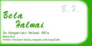 bela halmai business card